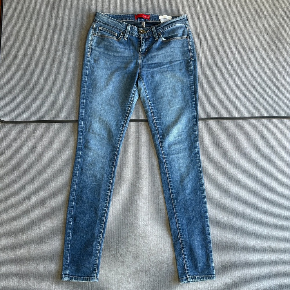 Guess Medium Rise Curve Skinny Jeans Y2k Blue Denim Pants Size 28